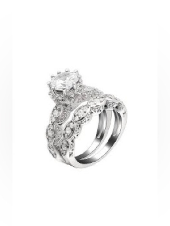 Target Jewelry - Wedding Ring Set Sterling Silver Zirconia Ring Band - Ginger Lyne Collection